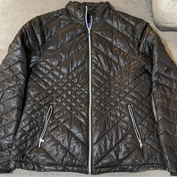 Tek Gear Women’s WARM TEK Puffer Jacket Size  XL Black Blue - Picture 1 of 5